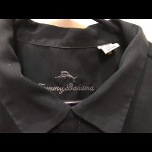 Tommy Bahama navy short sleeve silk shirt